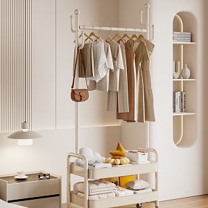 Cart Hanger Coat Rack Clothes Cart Storage Rack Bedroom 3d model