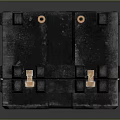 Futuristic Black Sci Fi Device With Metallic Clasps And Textured Surface Mechanical Storage Container Design