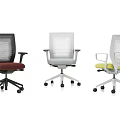 Modern Mesh Back Office Chairs With Adjustable Arms And Rolling Casters 3d model