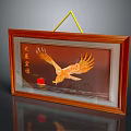 Wooden Frame Decorative Painting With Eagle Design And Inspiring Chinese Characters For Home Decor