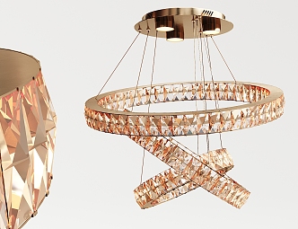 Modern crystal chandelier 3d model