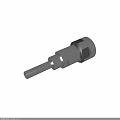 Silver Metal Cylindrical Mechanical Component Industrial Equipment With Black Ring Detail