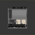 Industrial Cooling Equipment With Metal Frame Four Fans Pipes And Structural Design Components