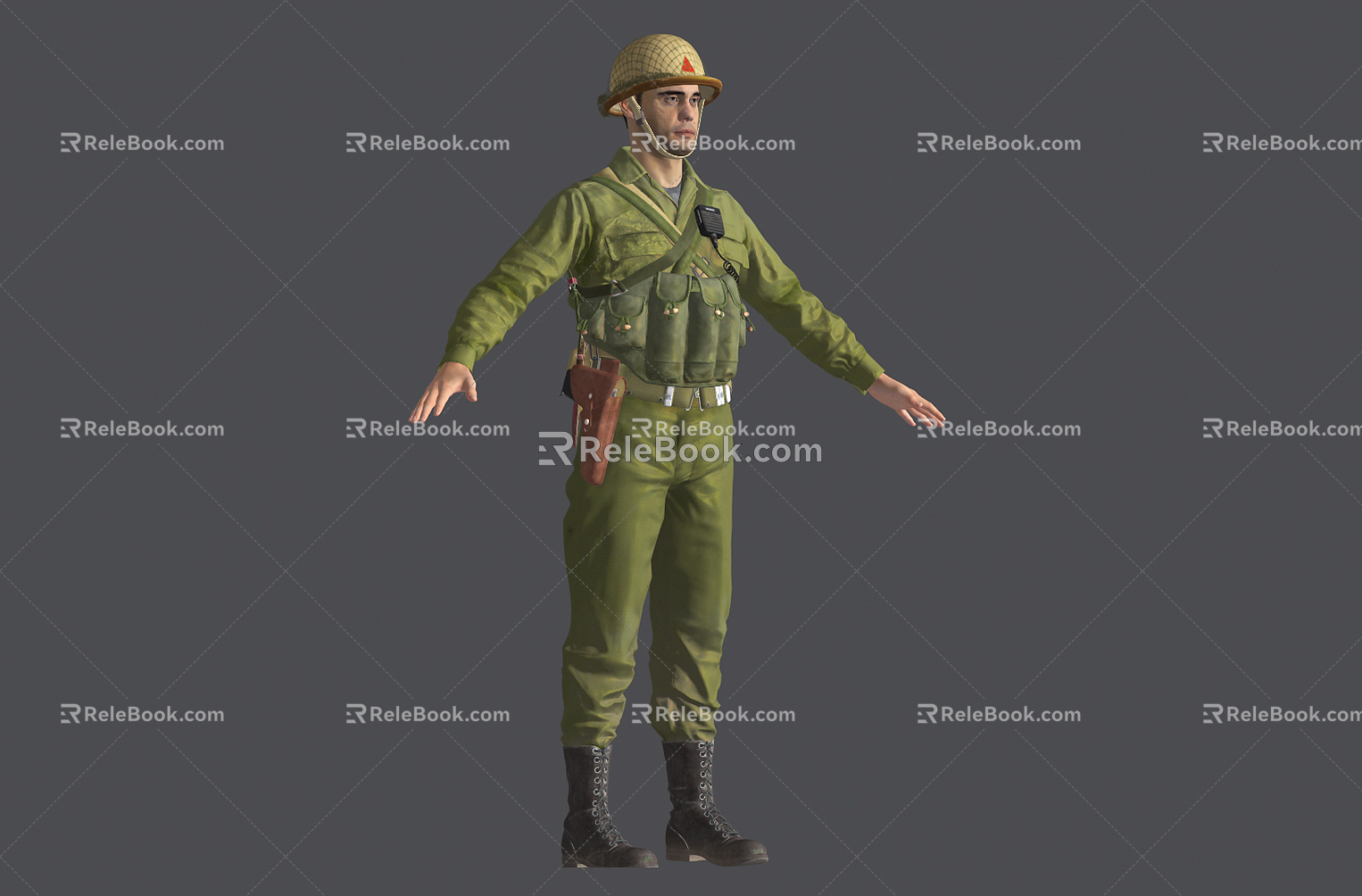 Modern man game soldier 3d model