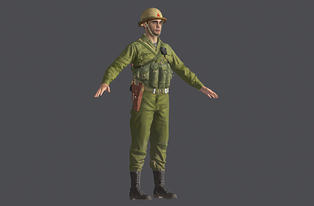 Modern man game soldier 3d model