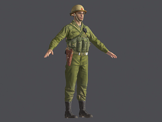 Modern man game soldier 3d model