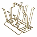 Golden Metal Kitchen Cookware Organizer Rack With Multi Tier Design For Storage