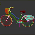 Red Bicycle With Front Basket Black Seat Rear Storage And Gray Background