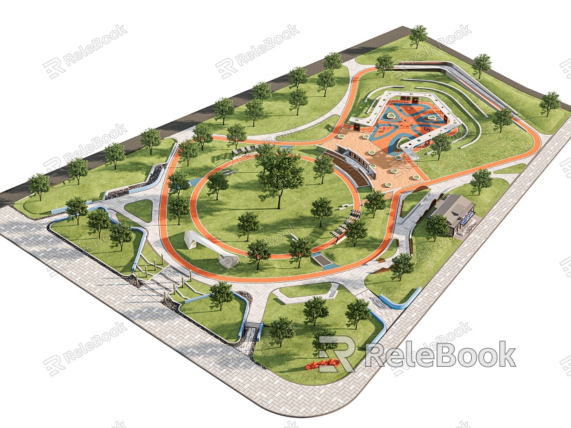 Pocket Park Street Corner Park Park Landscape Children's Park People's Activity Site Activity Square model