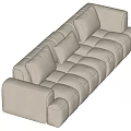 Modern Beige Sectional Sofa With Tufted Upholstery Sleek Design And Comfortable Cushions