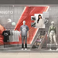 GUANGTO Fashion Window Display With Clothing Mannequins Posters And Decorative Elements