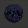 Blue Geometric Hollow Design Shiny Decorative Ornaments Set With Sphere For Home Decor