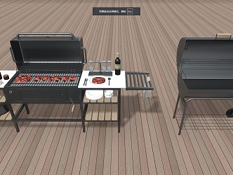 Barbecue facilities Picnic grills Outdoor barbecue 3d model