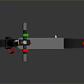 Modern Black And White Electric Scooter With Red Accents And Green Handlebar