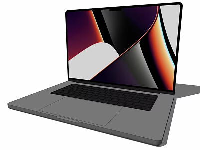 Sleek Modern Silver Gray Laptop Featuring Large Vibrant Display And Black Keyboard 3d model
