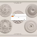 European-style lamp panel gypsum carved lamp panel 3d model