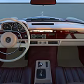 Red Vintage Classic Sedan With Open Doors Showcasing Luxurious Interior
