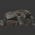 Stack of Natural Stone Blocks with Varied Colors and Rough Texture for Construction Projects 3d model