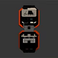 Sharp Digital Watch With Black Red Strap And Digital Time
