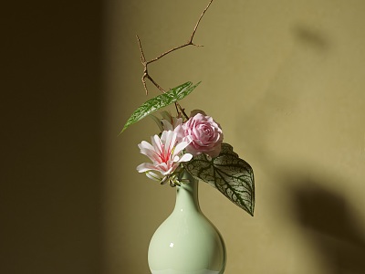 New Chinese Style Flower-arranging Vase Ornaments Japanese Style Flower-arranging Small Original Zen Style 3d model