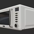 White Microwave Oven With Control Panel And Handle For Kitchen Use 3d model