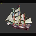 modern sailing ship ancient ship ancient warship large ancient ship ancient warship 3d model