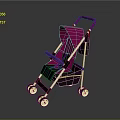 Lightweight Pink Baby Stroller with Foldable Design and Smooth Rolling Wheels