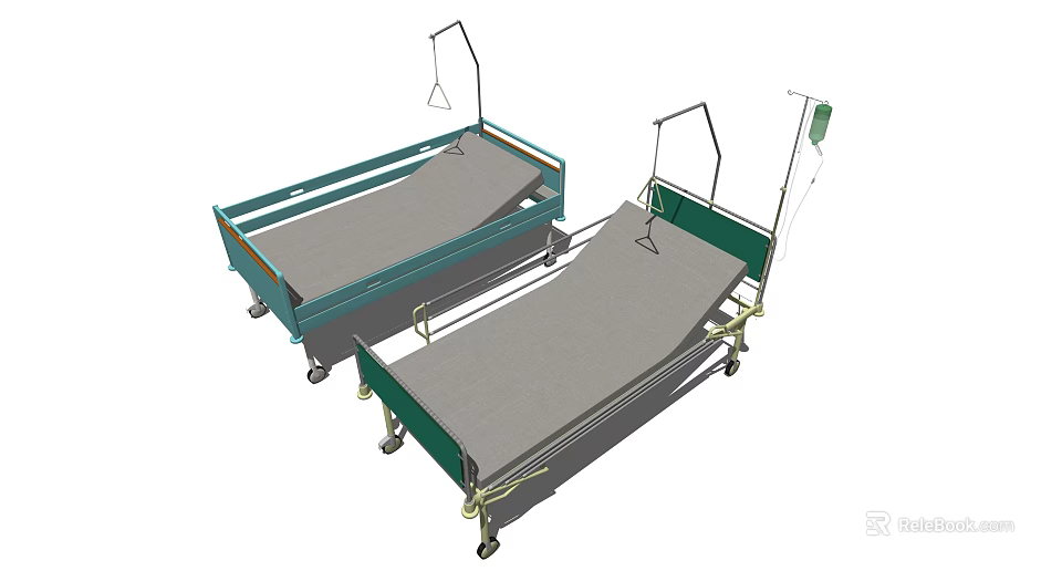 Medical Equipment Adjustable Hospital Beds With Wheels For Patient Care In Hospitals 3d model 