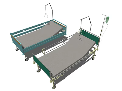 Medical Equipment Adjustable Hospital Beds With Wheels For Patient Care In Hospitals 3d model