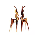 Elegant Metal Deer Figurines Decorative Ornament Set For Home Decor