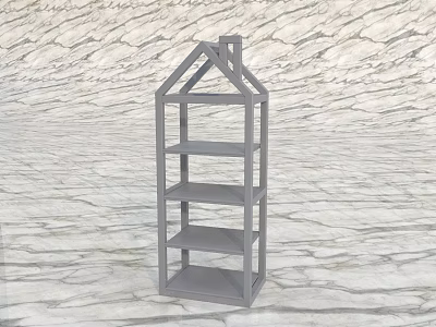 Modern Gray Open Design Bookshelf With Multiple Storage Shelves And Sleek Structure 3d model