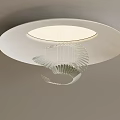 Modern Circular Chandelier with Spiral Transparent Decor and Minimalist Design