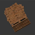 Stacked Wooden Pallets Made Of Natural Wood Material For Storage And Decorative Use