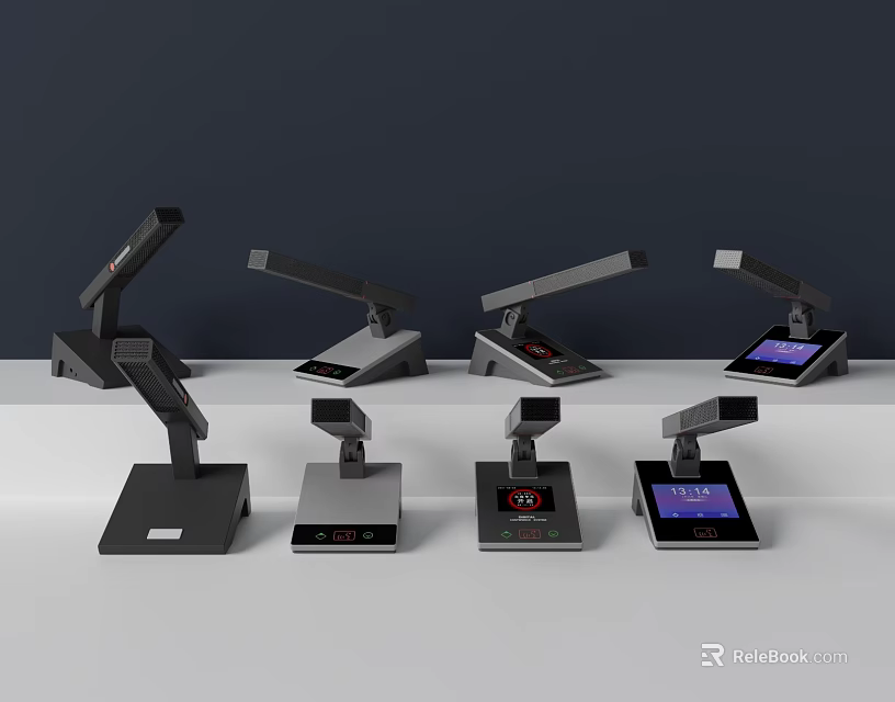 Modern Headphones And Speakers With Digital Displays And Adjustable Designs 3d model 