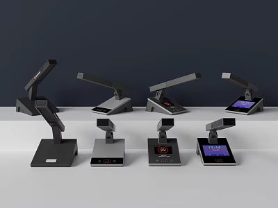Modern Headphones And Speakers With Digital Displays And Adjustable Designs 3d model