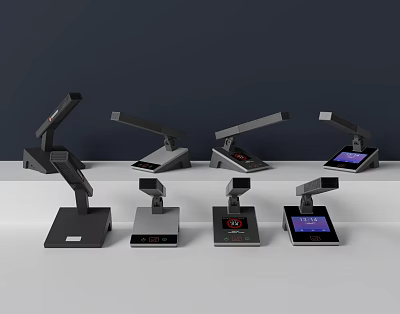 Modern Headphones And Speakers With Digital Displays And Adjustable Designs 3d model