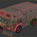 Gray Rugged Military Vehicle With Armored Body And Large Tires Design
