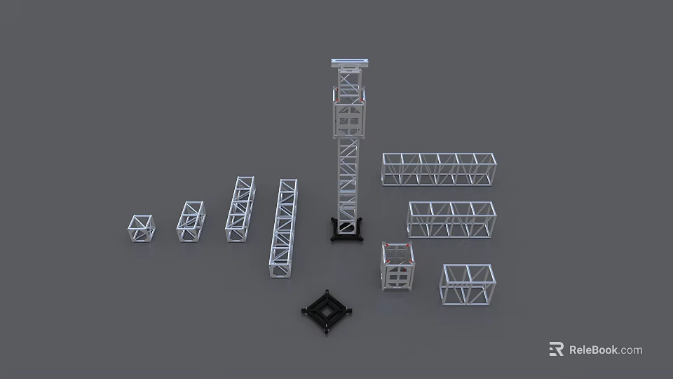 Commercial Metal Truss Equipment With Modular Frames Base Plates And Components 3d model