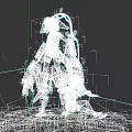Futuristic Game and Movie Character With Mechanical Limbs Glowing Accents And Metallic Design