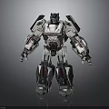 Futuristic Robot Warrior With Detailed Mechanical Armor And Metal Structure Modern Sci Fi Character Design