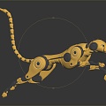 Modern robot sci-fi leopard mechanical leopard machine leopard 3d model