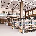 Supermarket Department Store With Modern Interior And Well Organized Shelves Displaying Various Products