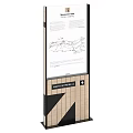 Outdoor Wooden Billboard With Mountain Map Geometric Patterns And MOUNTAINTOP Text