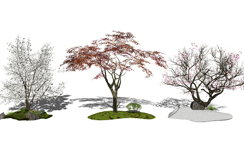 Modern tree landscape tree dead branches 3d model