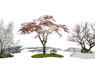 Modern tree landscape tree dead branches 3d model