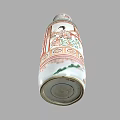 Traditional Chinese Ceramic Vase With Painted Female Figures On White Base And Colorful Patterns