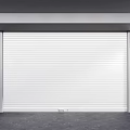 White Modern Roller Shutter Door With Gray Wall And Smooth Surface Design 3d model