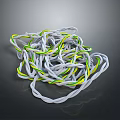 Colorful Twisted Cables with White Green Yellow for Household Use and Organization
