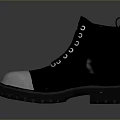 Stylish Black Lace Up Ankle Boots With Silver Toe Cap And Durable Rubber Soles
