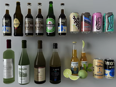 Modern Wine Beer Drinks Wine Soda 3d model Modern Wine Beer Drinks Wine Soda 3d model